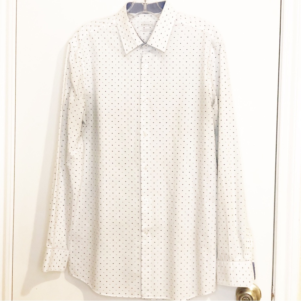 Perry Ellis Portfolio Very Slim Fit LS Button Front Shirt - Picture 1 of 5